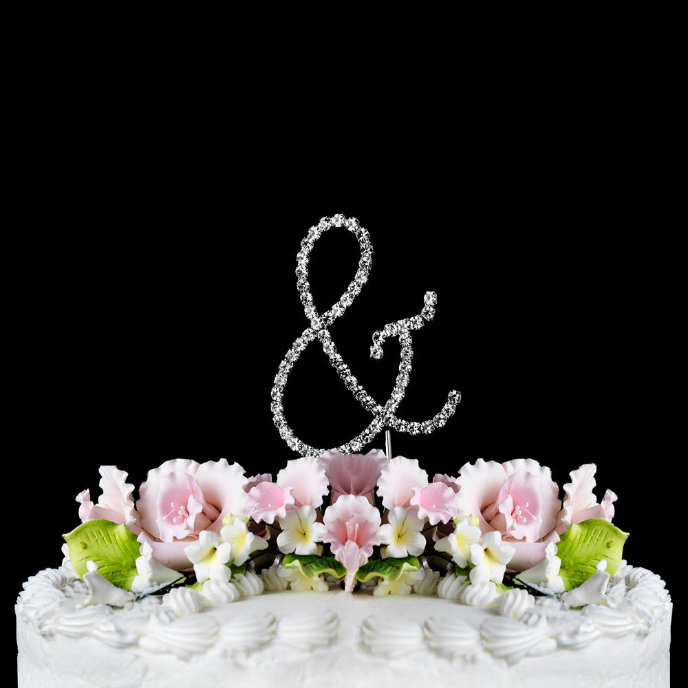 Renaissance ~ Silver Plated Individual Letter Inital Crystal Bridal Wedding Cake Toppers