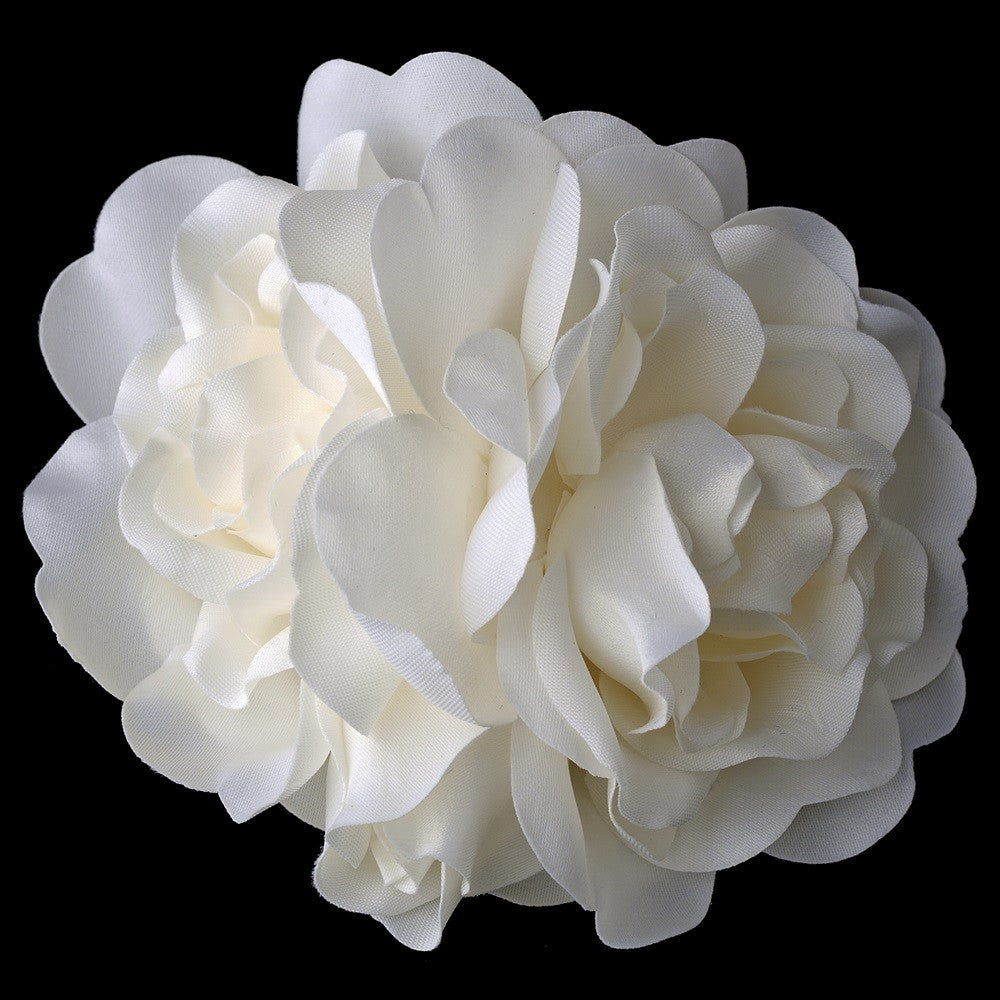 Ivory Gardenia Cluster Bridal Wedding Hair Flower on Bridal Wedding Hair Clip 411 with Bridal Wedding Brooch Pin