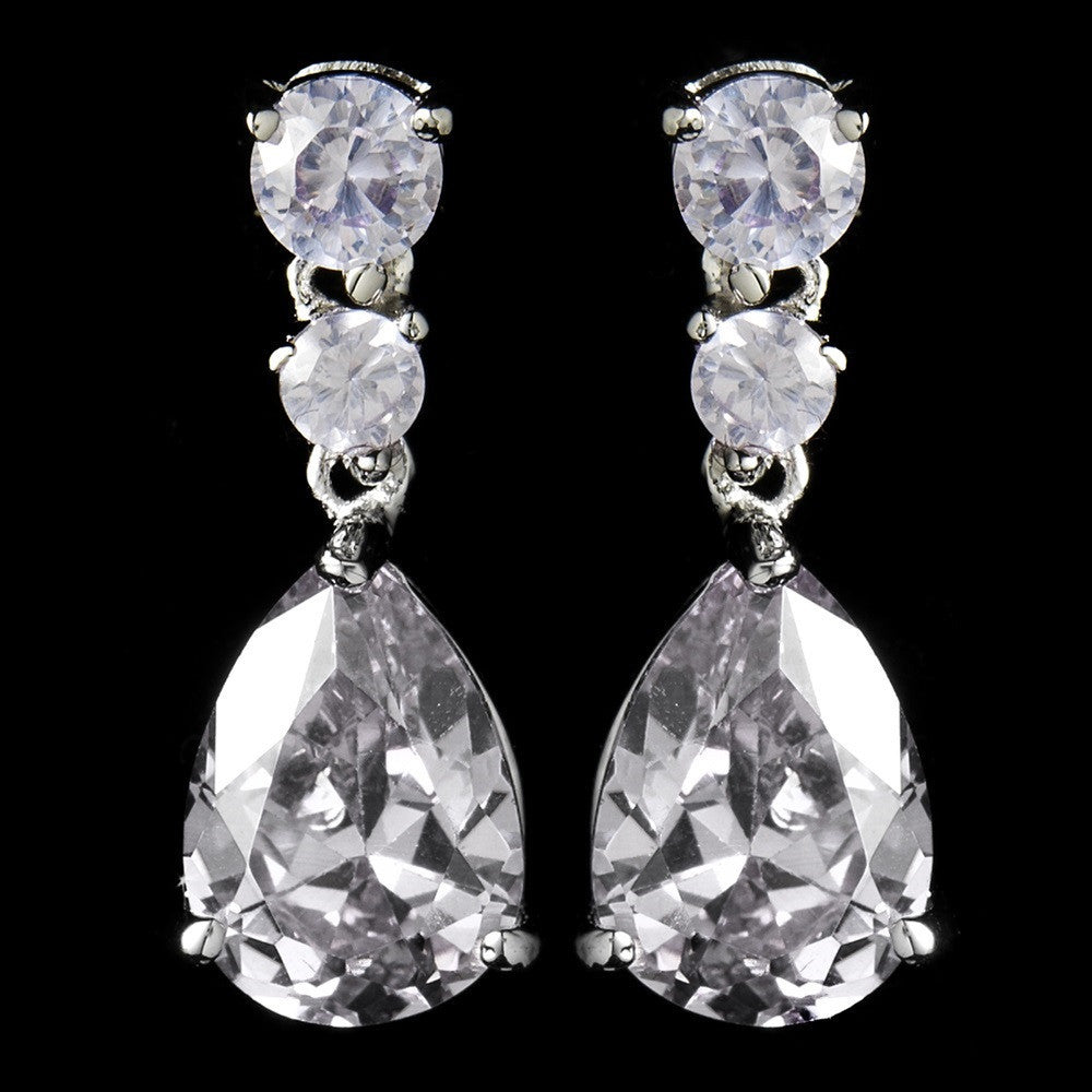 Bridal Wedding Necklace Earring Set N 2701 E 2845 Silver Clear