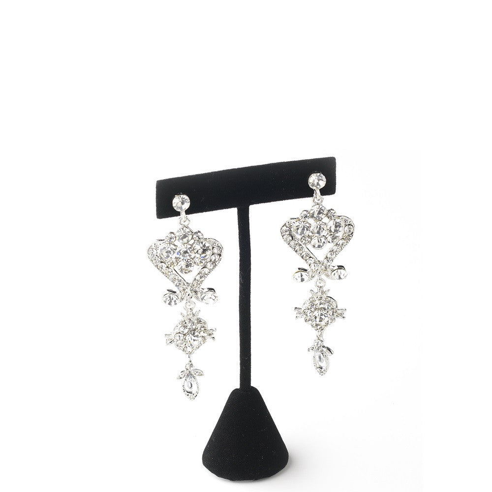 Black Velvet Bridal Wedding Earrings Display