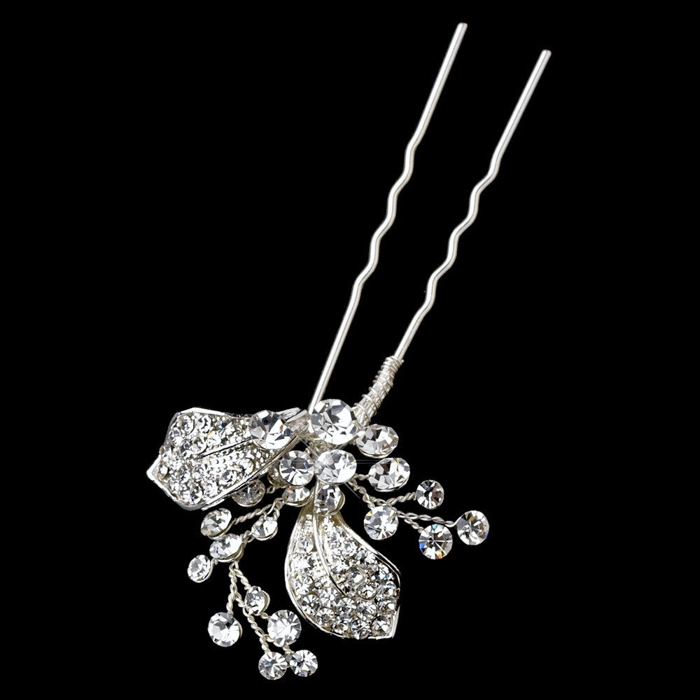 Silver Clear Bridal Wedding Hair Pin 120