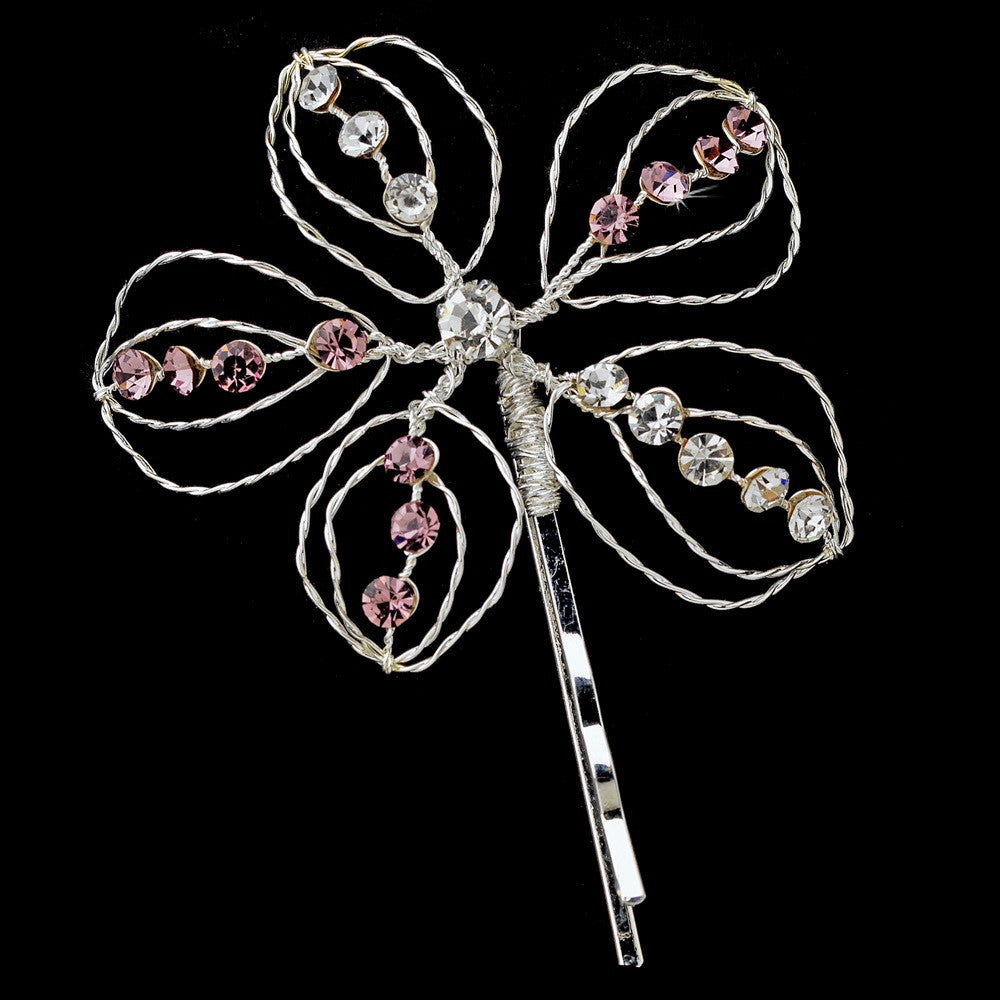 Silver with Clear Stones Floral Bridal Wedding Hair Accents Bridal Wedding Hair Pin 513