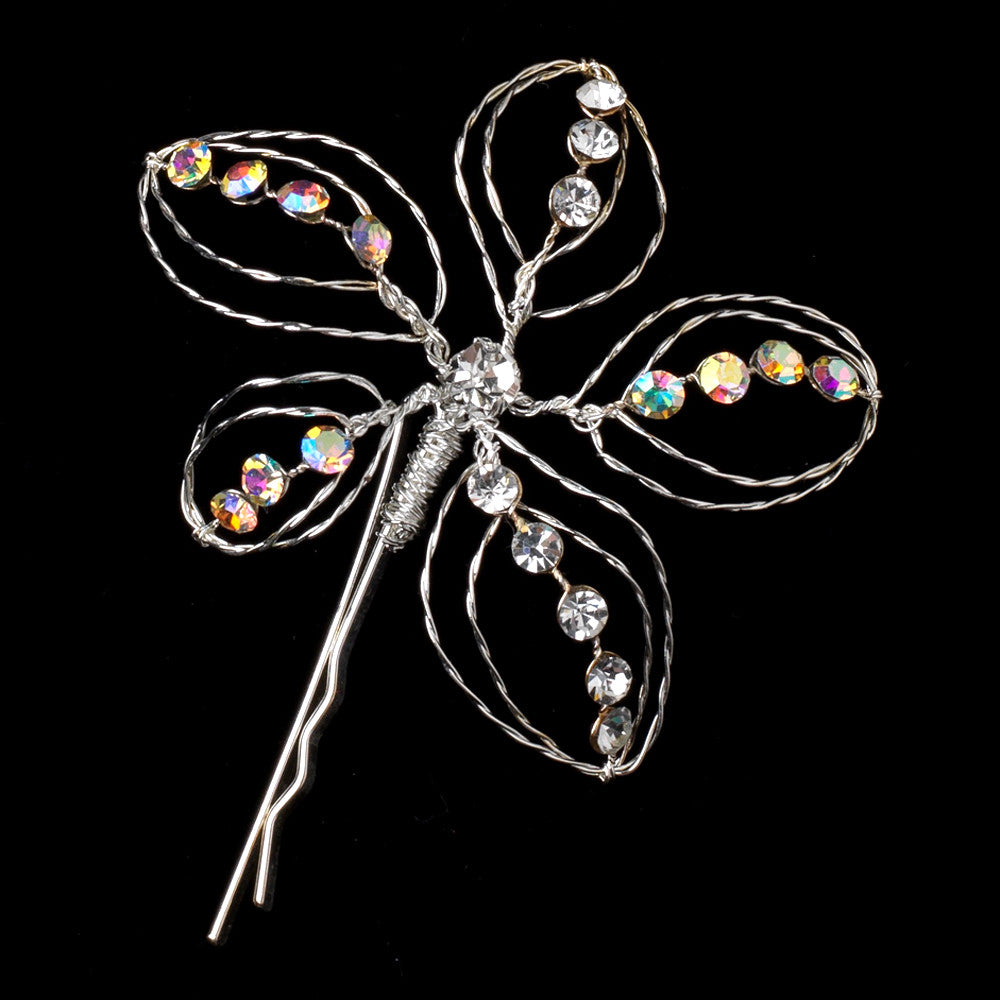 Silver with Clear Stones Floral Bridal Wedding Hair Accents Bridal Wedding Hair Pin 513