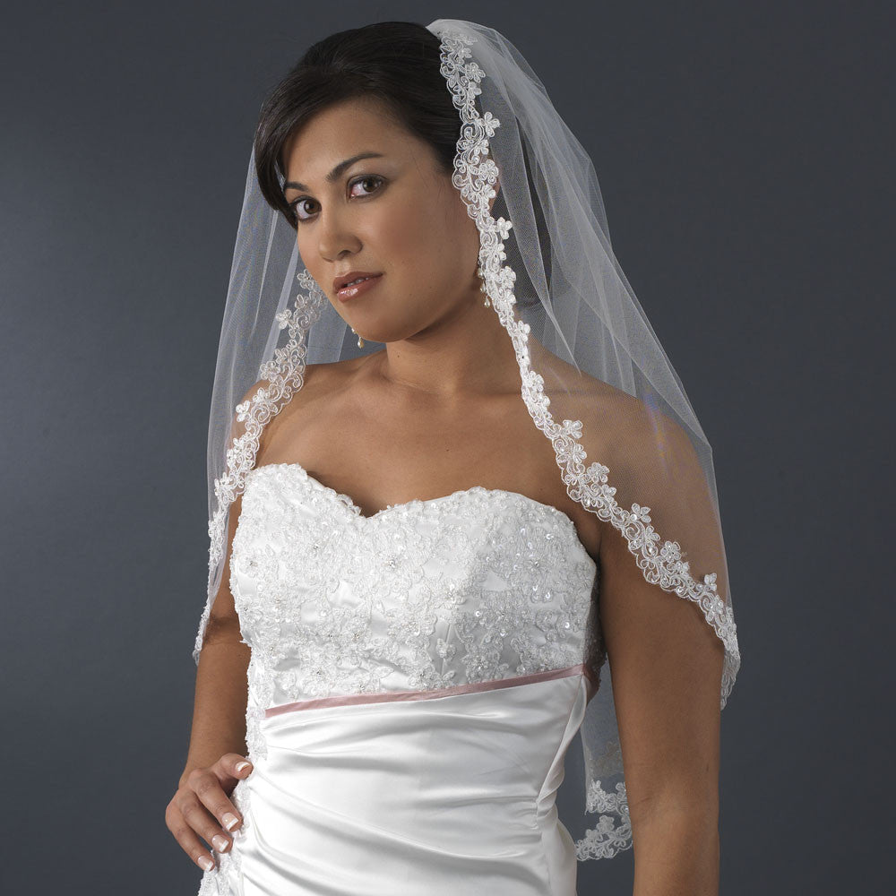Bridal Wedding Veil 1572 1E - Single Layer Elbow Length (30