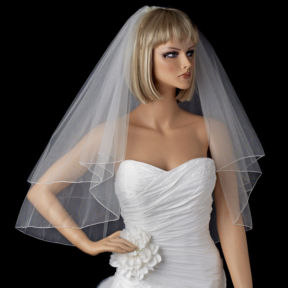 *Bridal Wedding Shimmer Pencil Edge Bridal Wedding Veil VSH P