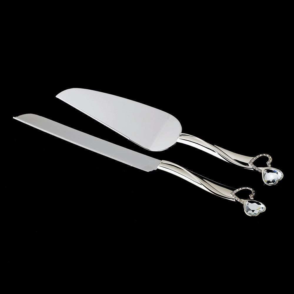 Silver Stainless Steel Bridal Weddng Cake Server Set 5585