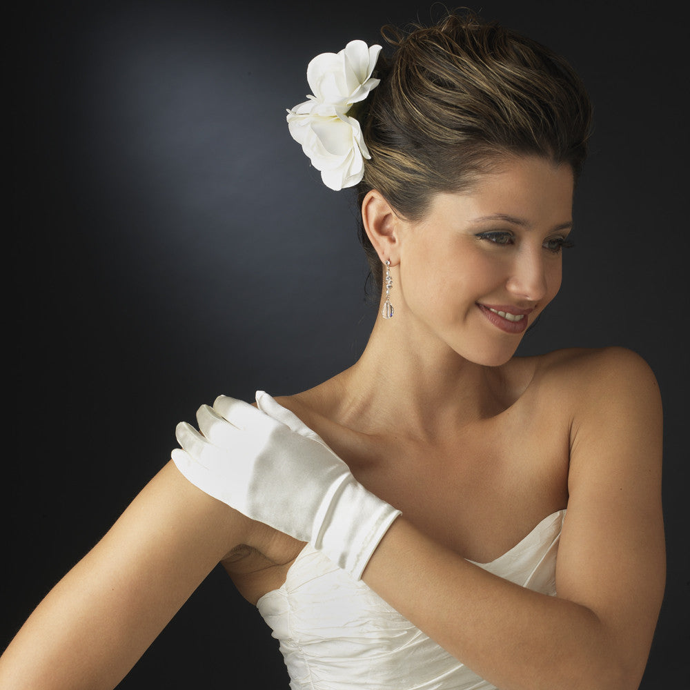 Wrist Formal Bridal Wedding Matte Satin/Satin Gloves