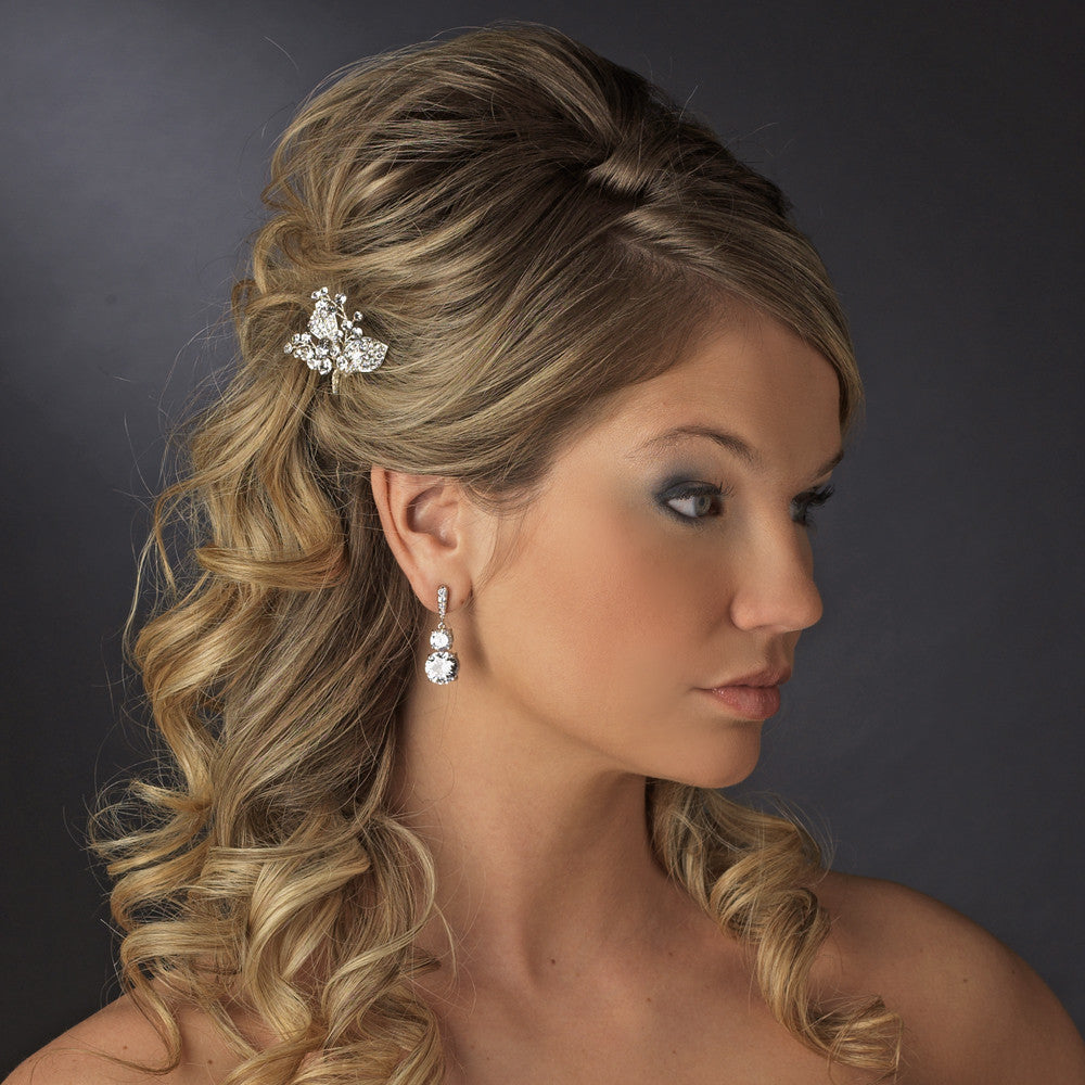 Silver Clear Bridal Wedding Hair Pin 120