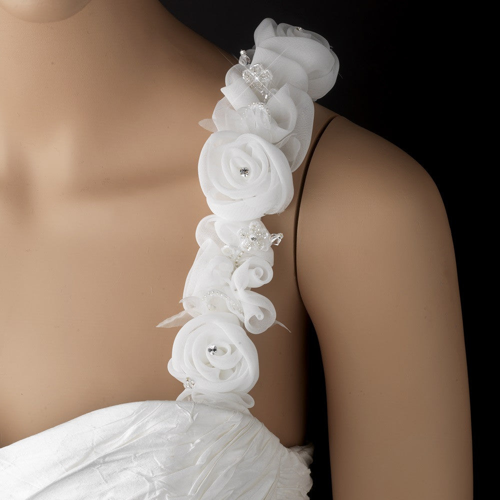 Wonderful White or Ivory Flower Bridal Wedding Shoulder/Bridal Wedding Belt Strap 1