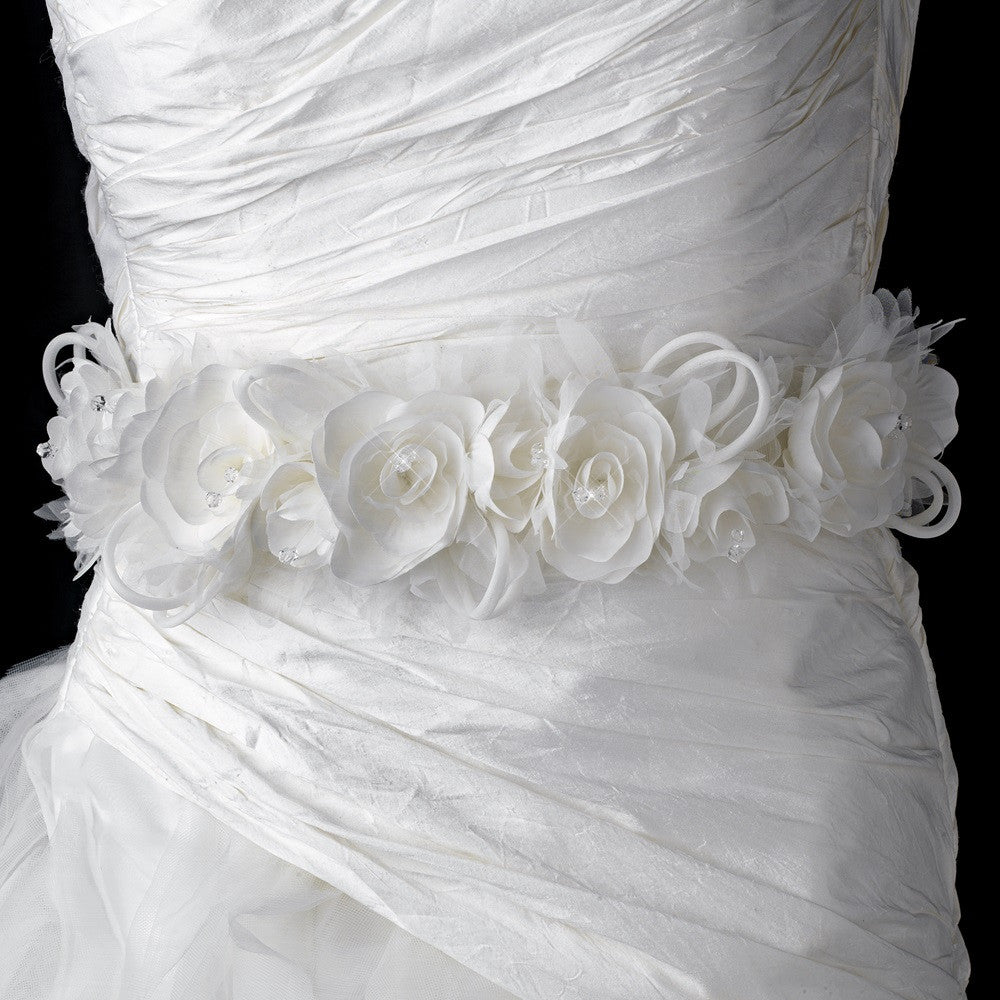 Wonderful White or Ivory Flower Bridal Wedding Shoulder/Bridal Wedding Belt Strap 1