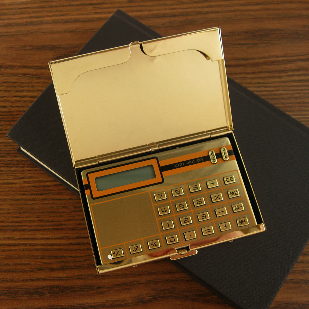 24k Gold Plated Brass Calculator Case & Card Holder