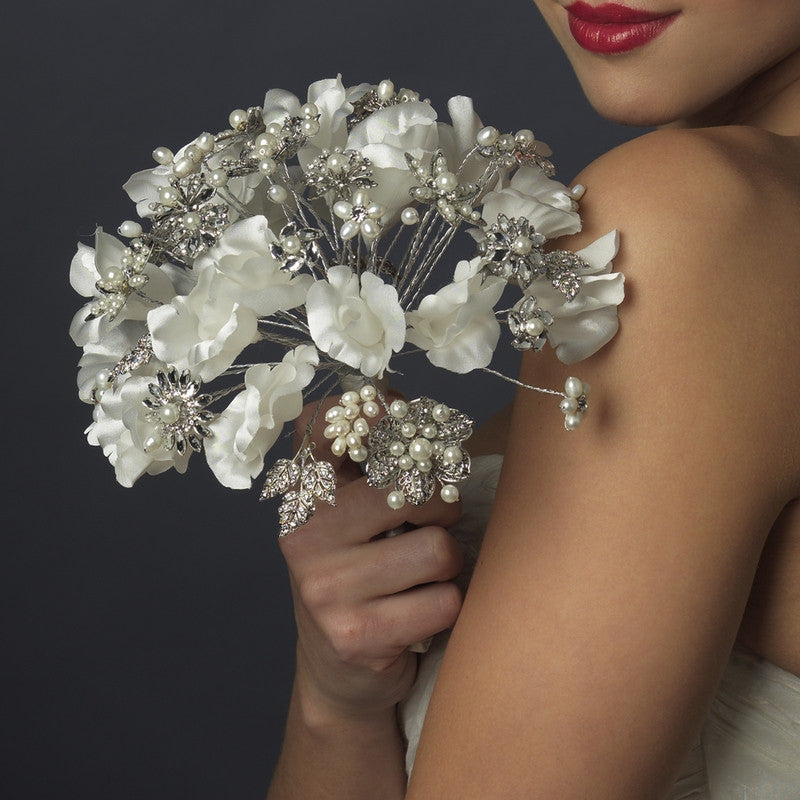 Ivory and White Pearl Bridal Wedding Bouquet 402