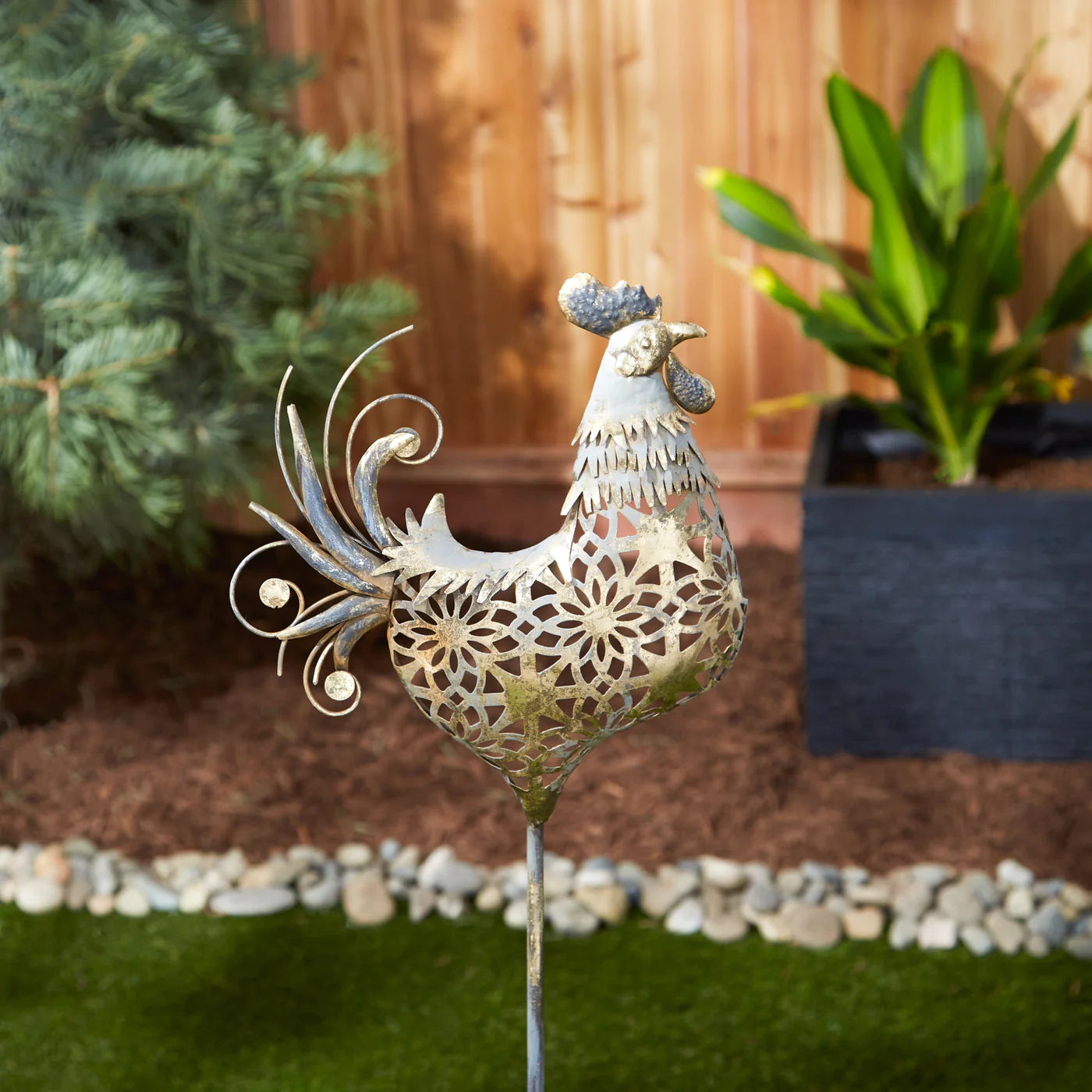 Rooster Garden Stake