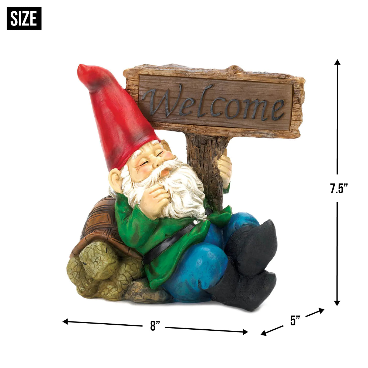 Sleeping Gnome Welcome Solar Statue