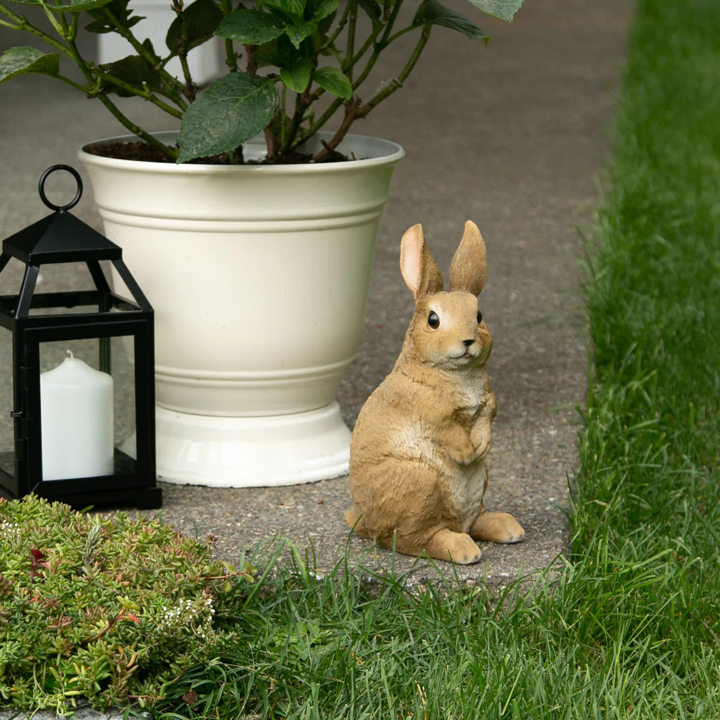 Curiously Cute Rabbit Garden Figurine