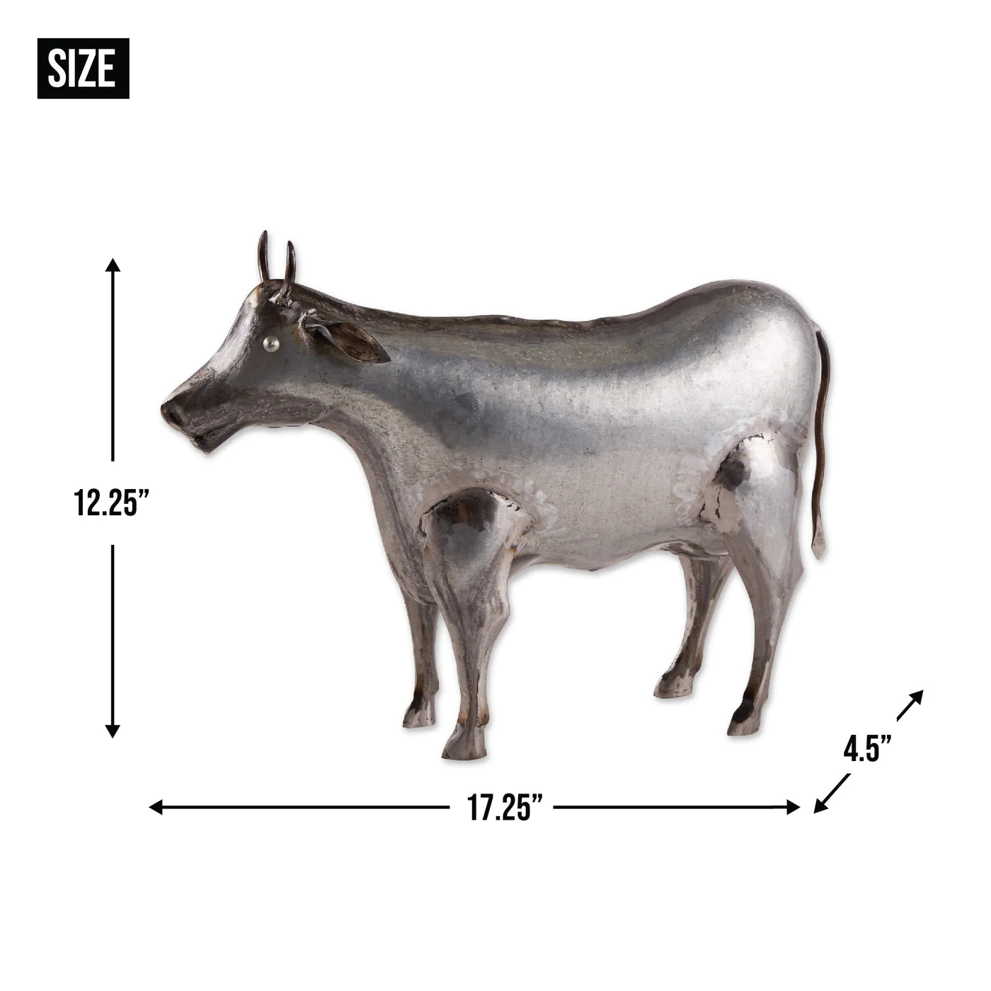 Galvanized Cow Sculpture