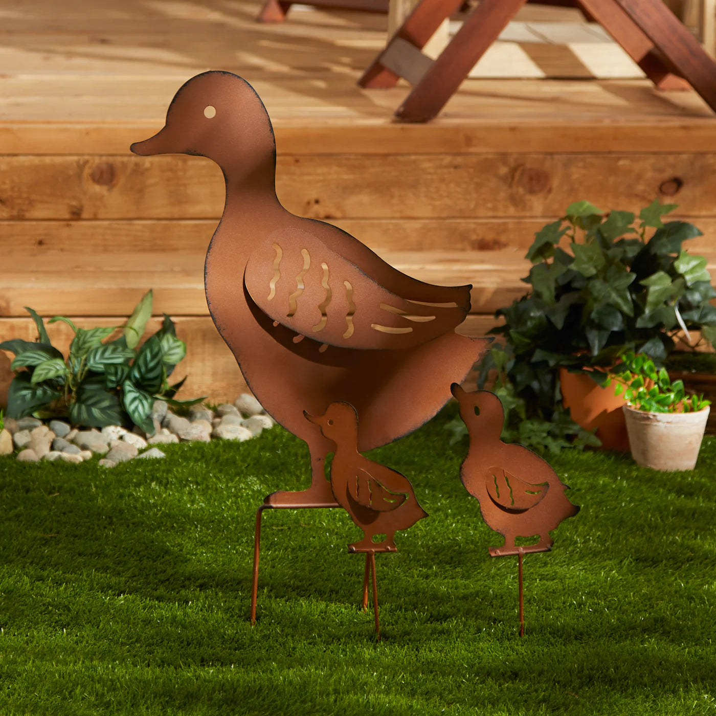 Duck Family Garden Stake