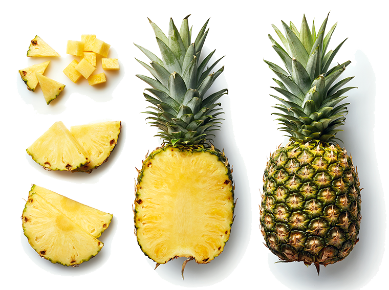 organic pineapple cut and whole