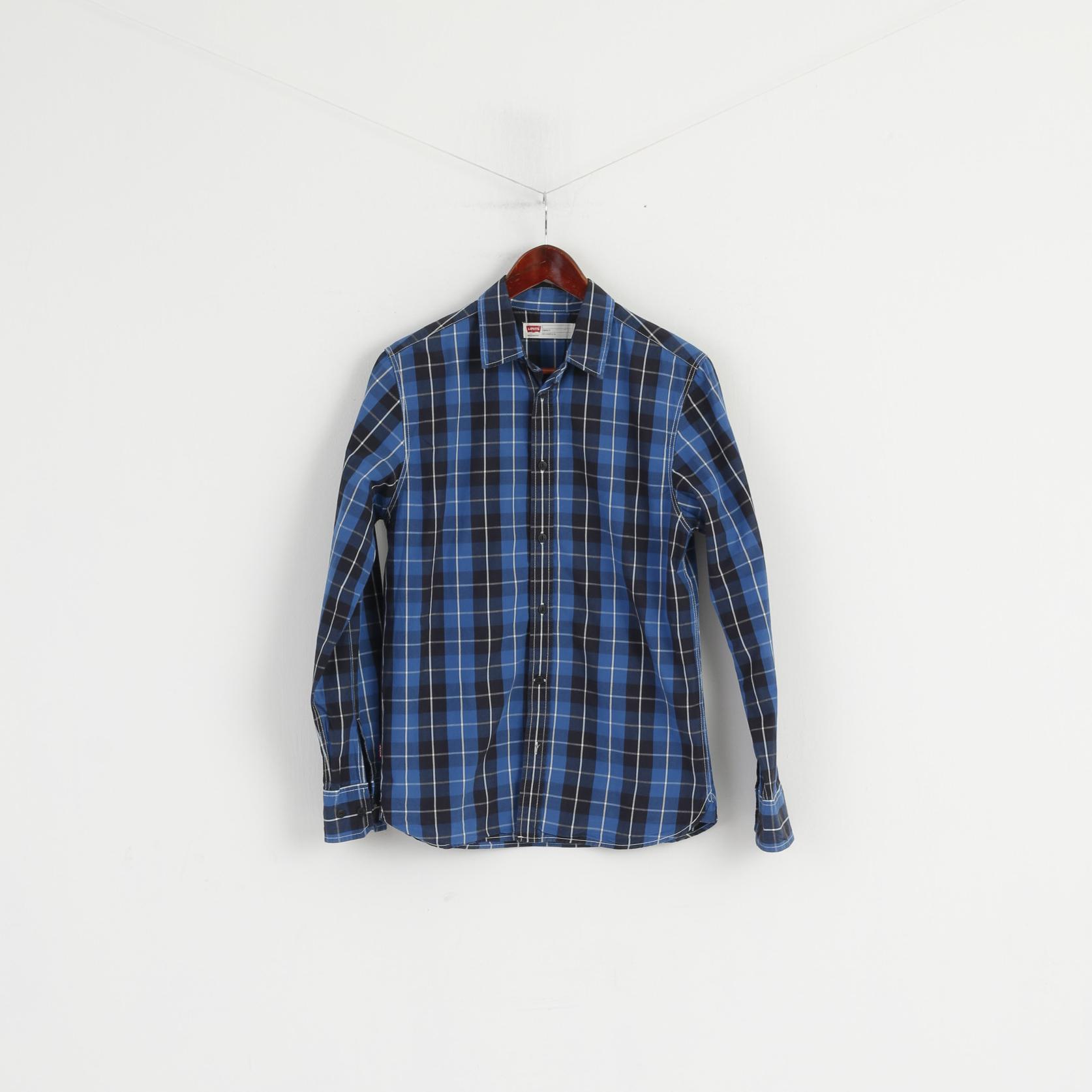 levis blue check shirt