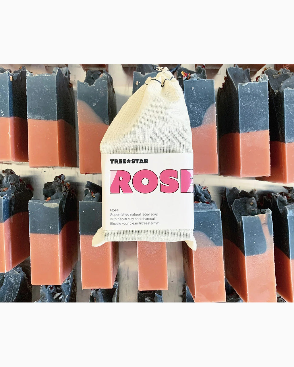 Treestar Rose Clay & Charcoal Soap