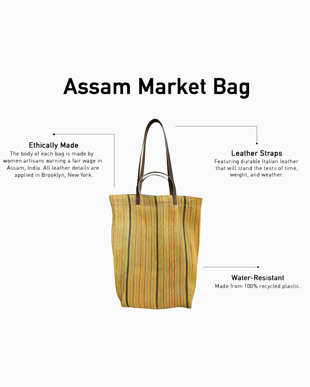 Spencer Devine Assam Market Bag Small - Made with 100% Recycled Plastic