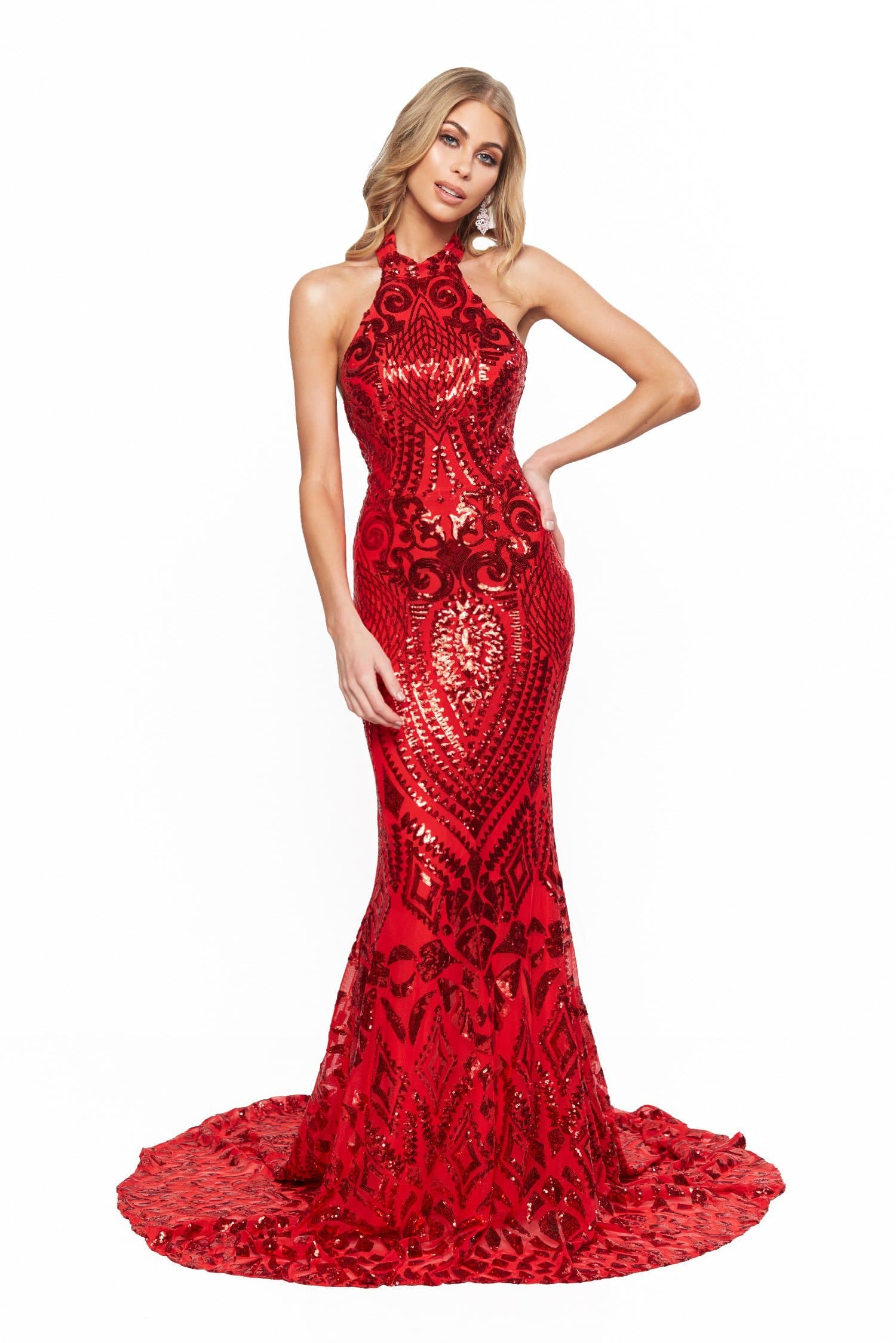 Bridesmaids Inaya Sequin Gown - Red