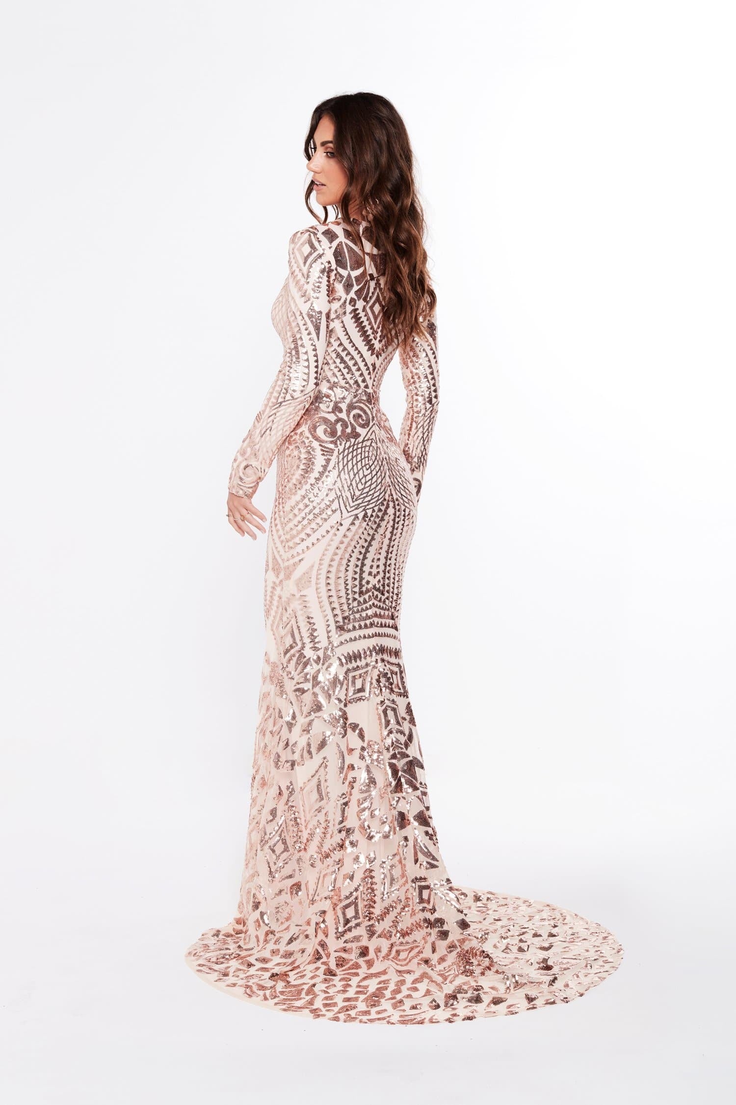 Julieta Sequin Gown - Rose Gold