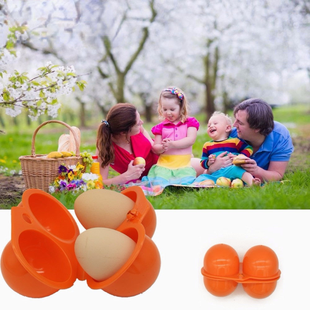 Outdoor Camping Hiking Picnic kitchen For  Portable storage Case holder Plastic Container Convenient Two Eggs Box