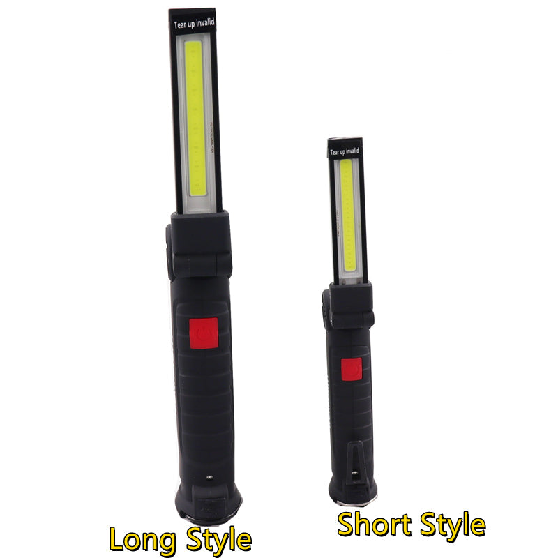 USB Rechargeable With Built-in Battery Set Multi Function Folding Work Light COB LED Camping Torch Flashlight