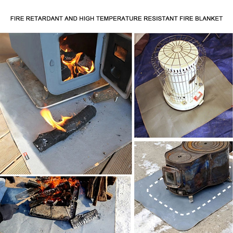 Barbecue Fire Mat Camping Fireproof Cloth Picnic BBQ Heat Insulation Pad High Temperature Anti-Scald Flame Retardant Cloth