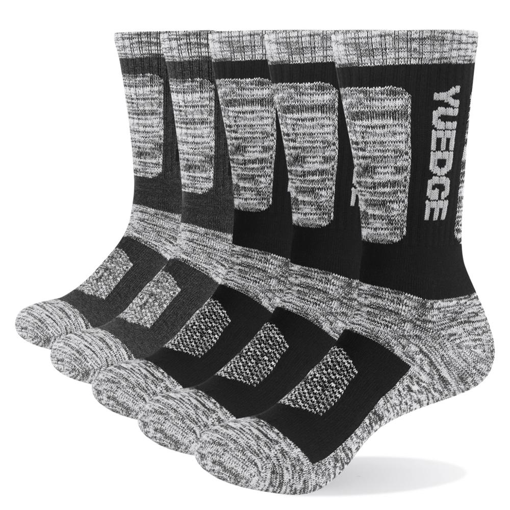 Men Socks Breathable Comfortable Cotton Cushion Crew Sports Hiking Trekking Socks 5 Pairs 38-45 EU