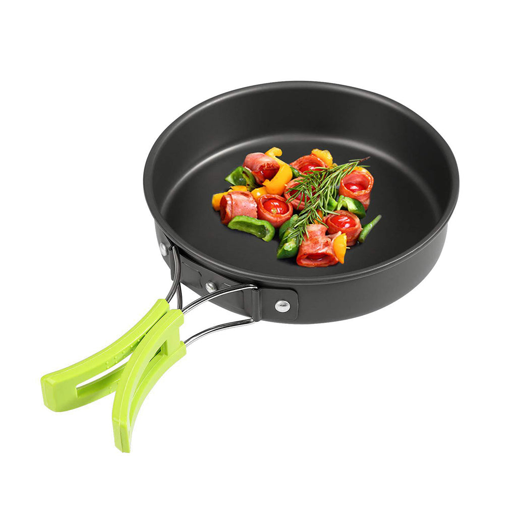 Portable Camping Tableware Cooking Set Outdoor Cookware Pan Pot Bowl Spoon Fork Utensils Ultralight Hiking Picnic Supplies