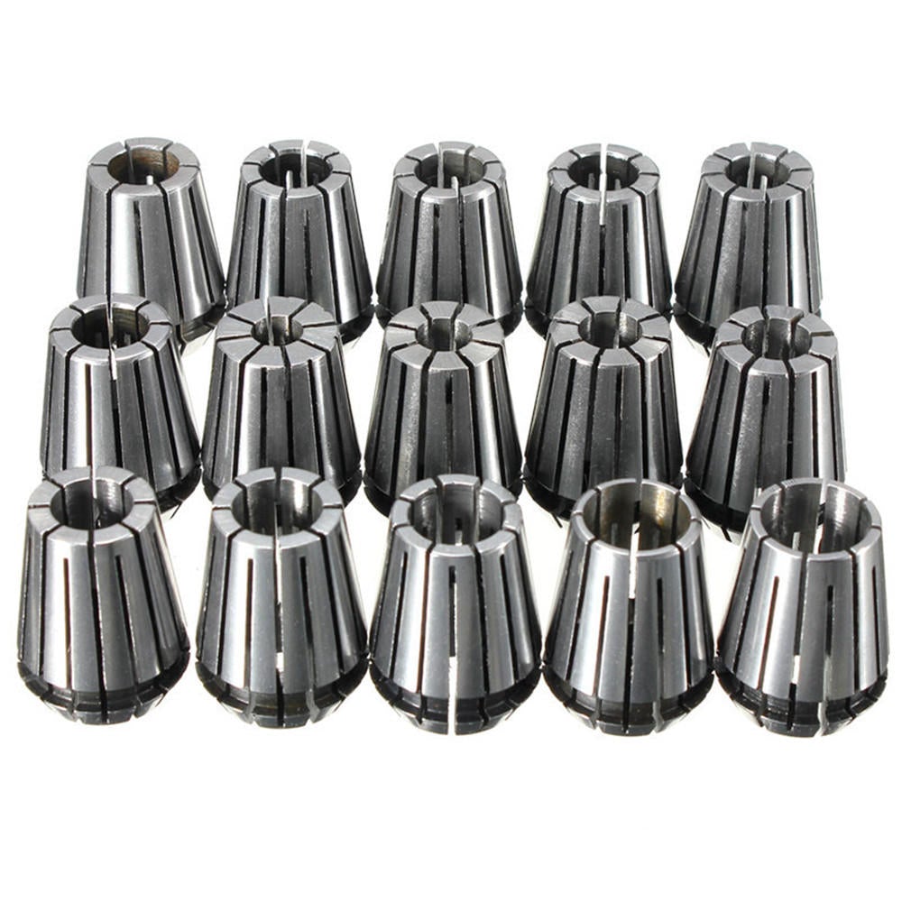 15pcs 2-16mm Spring Collet Collet Chuck Set for CNC Milling Lathe Tool