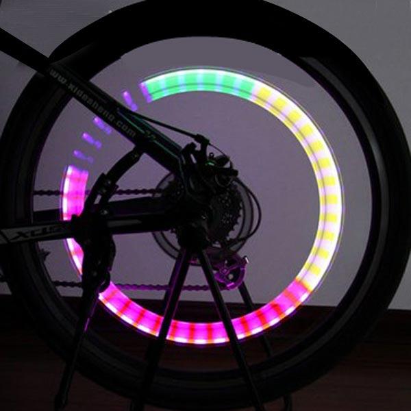 Bike Bicycle Wheel Tyre Spoke Valve Light Valve LED Light Lamp