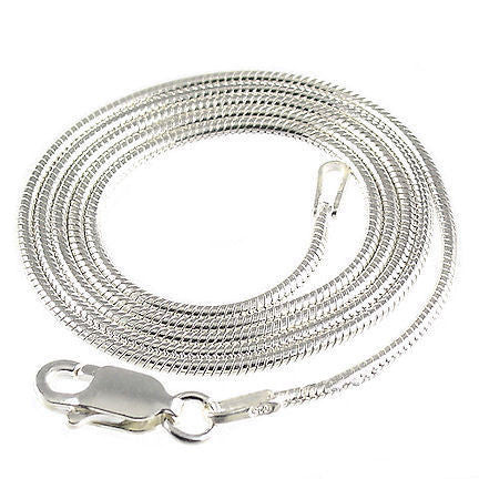 1.0mm Italian Round Snake Chain 925 Sterling Silver, 36 inches