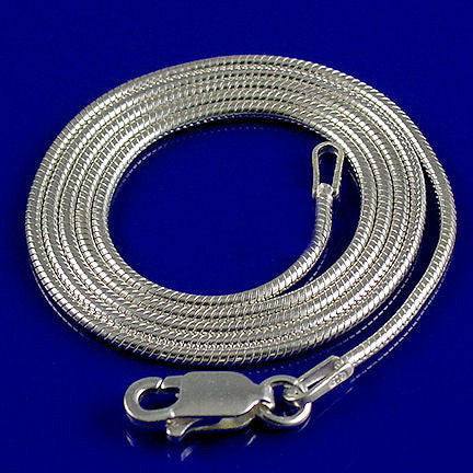 1.0mm Italian Round Snake Chain 925 Sterling Silver, 36 inches