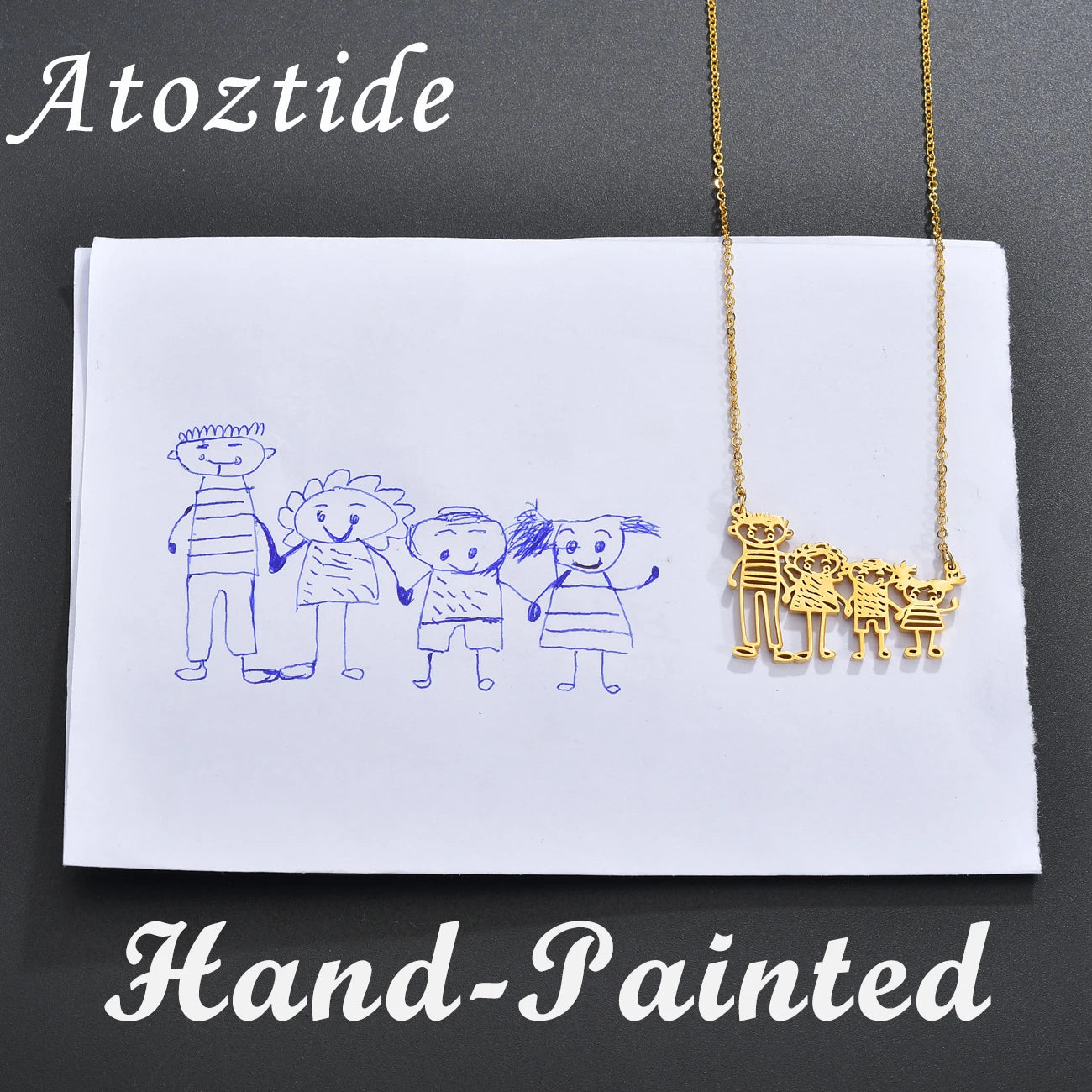 Atoztide Custom Draw Art Necklaces Lovely Pendant Stainless  ...
