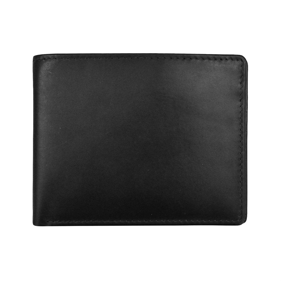 Black Bifold Wallet with ID Window