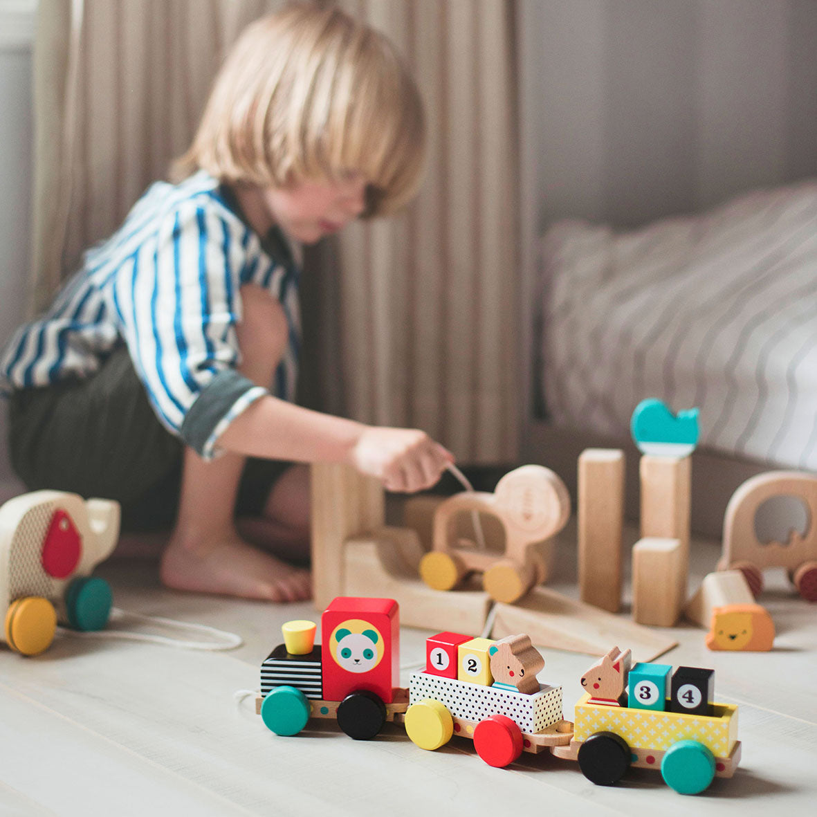 Animal Friends Wooden Pull Along Train