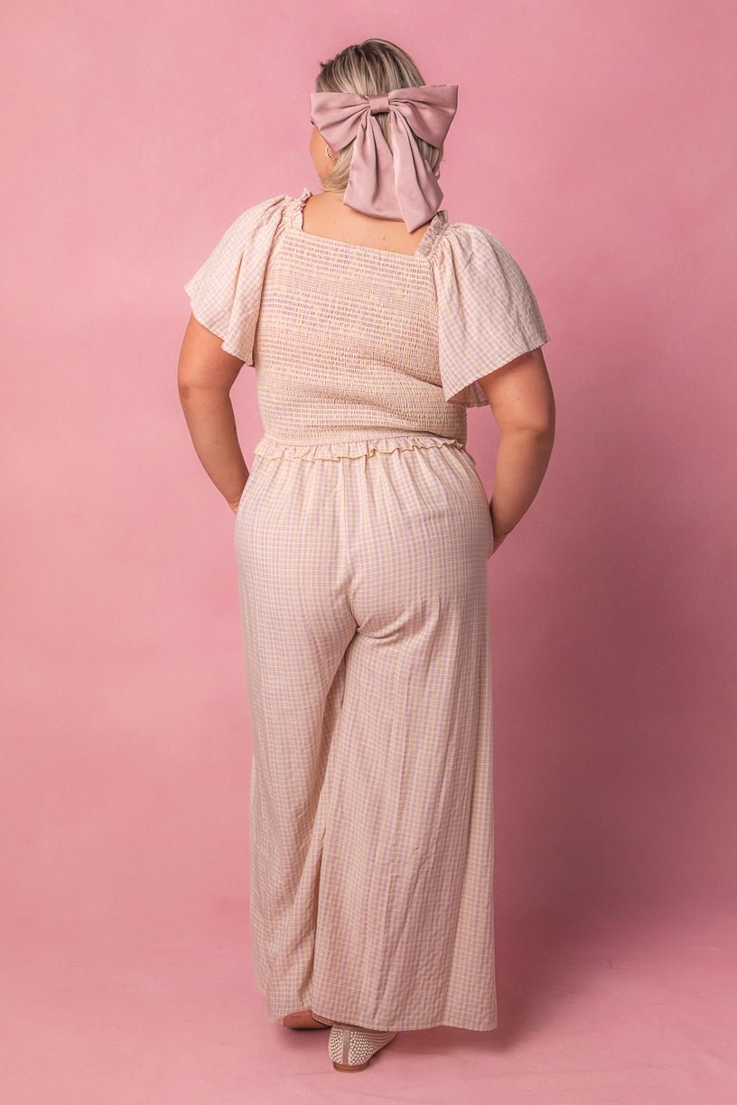 Indie Jumpsuit in Lavender Gingham