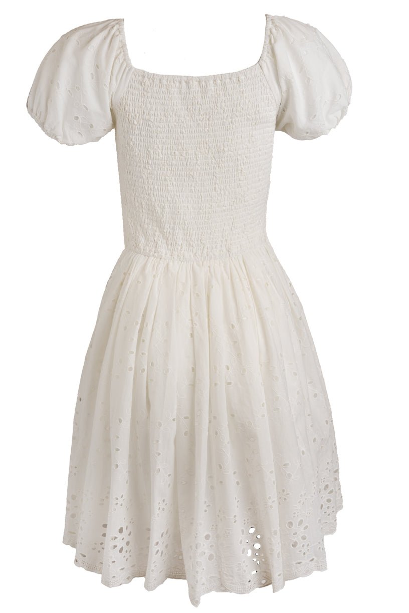 Marigold Dress in White Eyelet