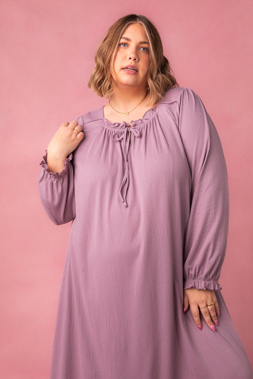 Petra Long Sleeve Night Dress in Purple