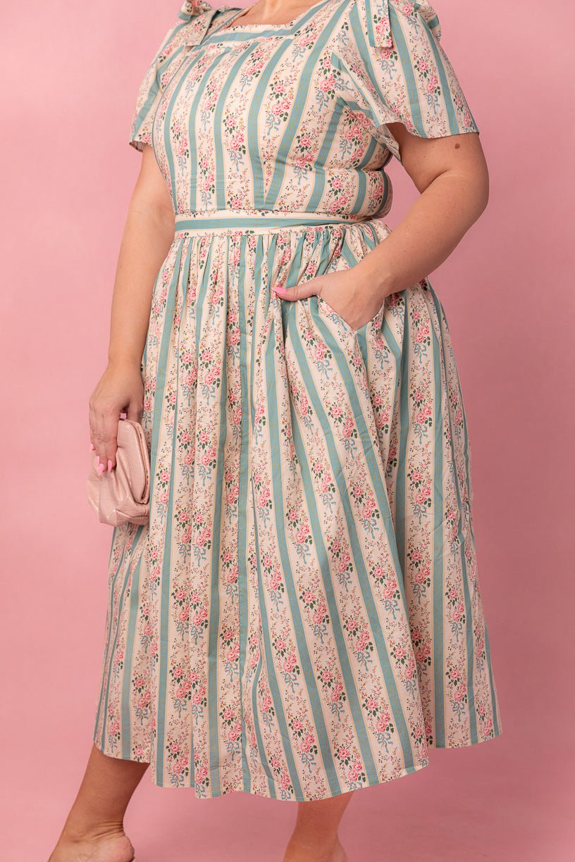 Sonnet Midi Dress in Vintage Rose