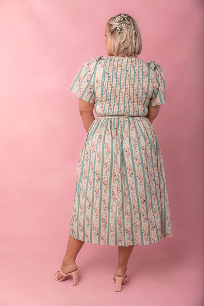 Sonnet Midi Dress in Vintage Rose