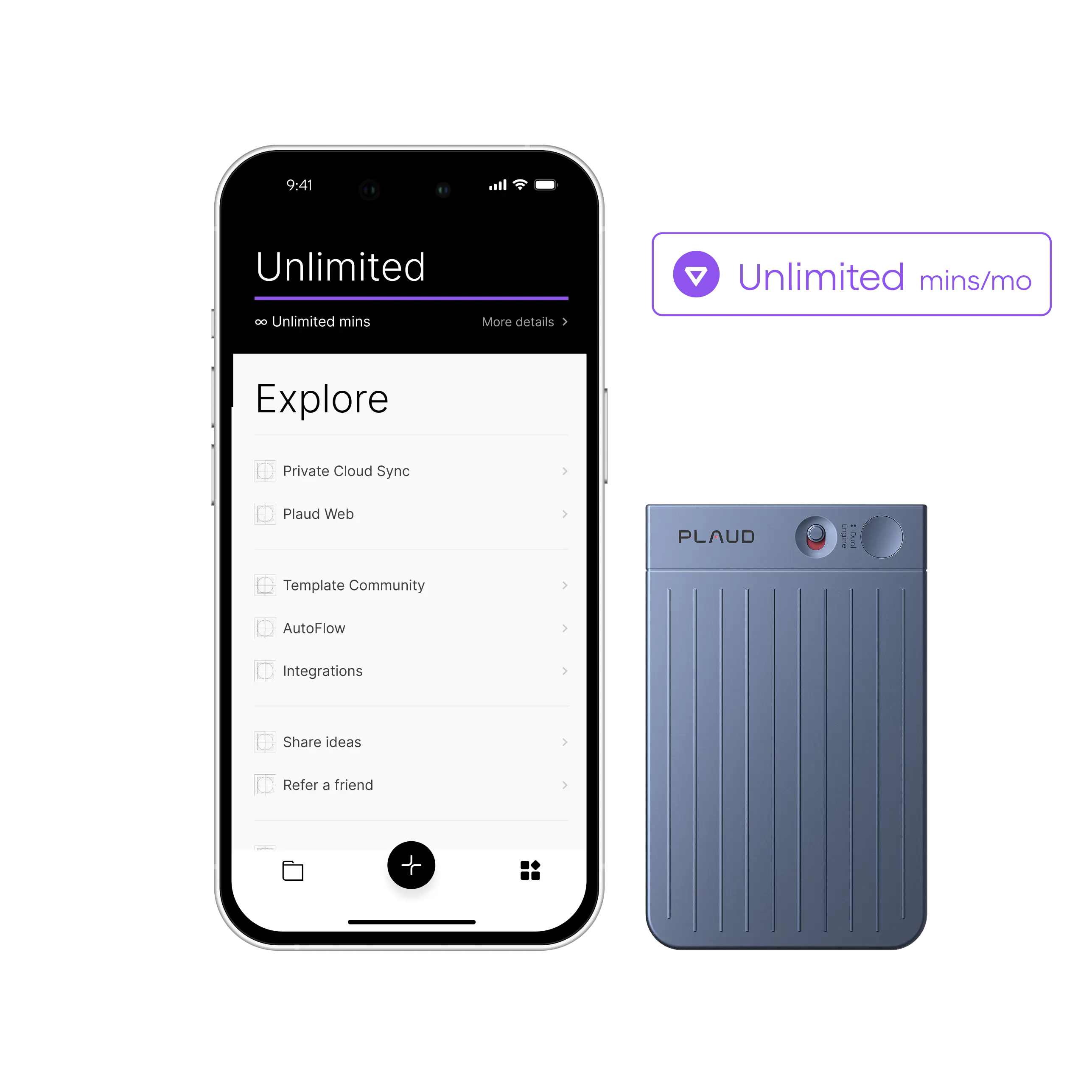 Plaud Note + Plan Unlimited Anual de Plaud AI