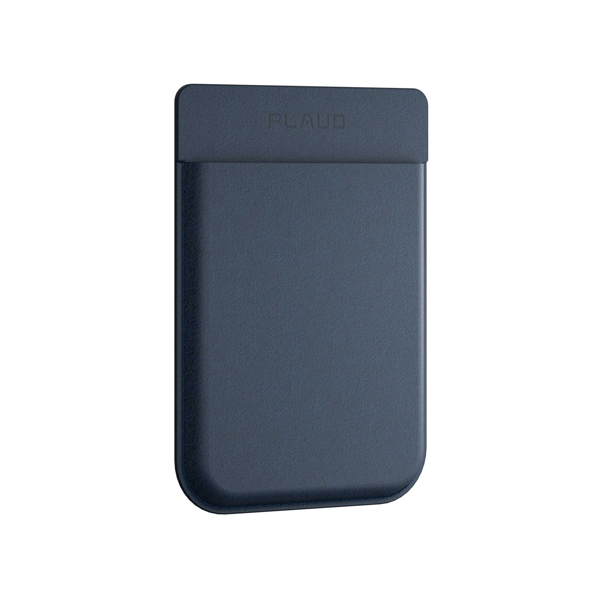 Navy blue Plaud Note in a matching textured protective case.