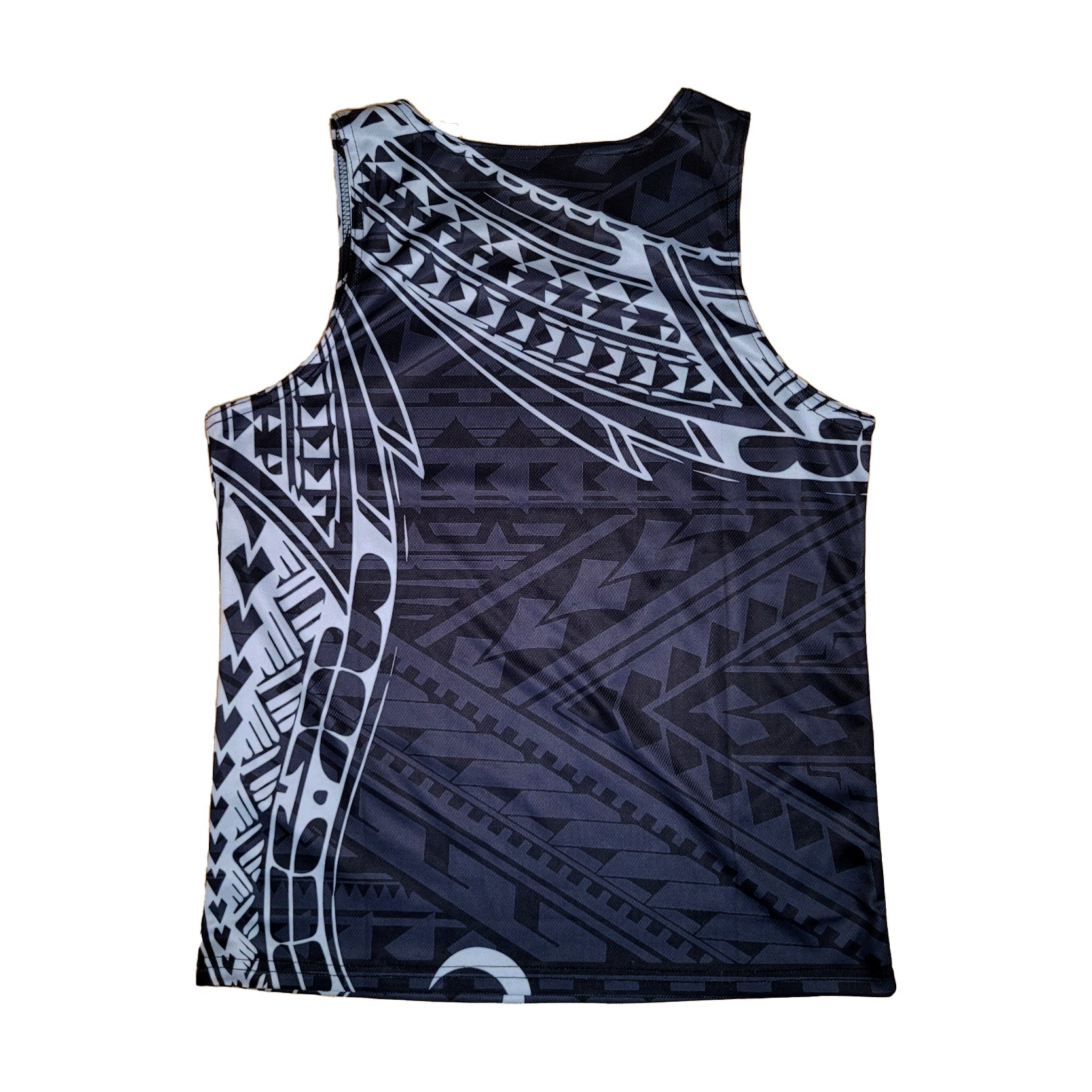 Guam Tribal Sublimated Black and Gray Tank Top