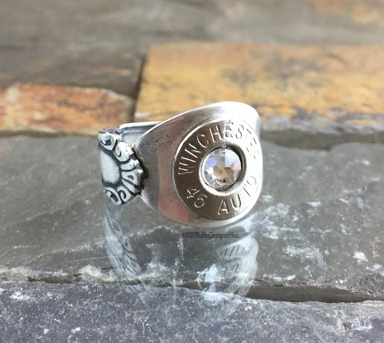 Bullet Spoon Ring Bullet Jewelry - 45 Auto Nickel Bullet