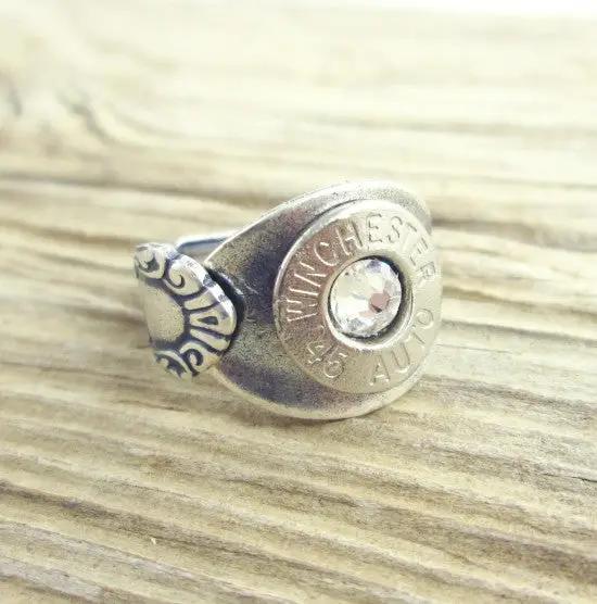 Bullet Spoon Ring Bullet Jewelry - 45 Auto Nickel Bullet