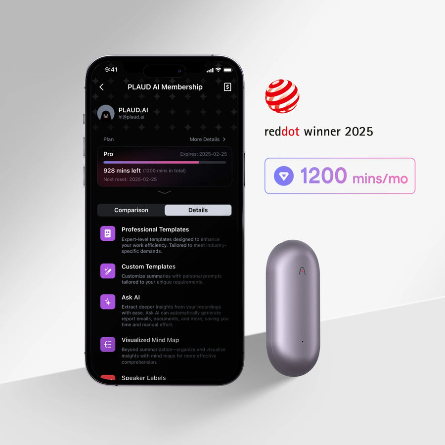 Plaud NotePin & AI Annual Pro Plan
